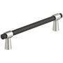 Amerock Mergence 5-1/16 Inch Center to Center Bar Cabinet Pull Matte Black / Polished Nickel