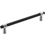 Amerock Mergence 6-5/16 Inch Center to Center Bar Cabinet Pull Matte Black / Polished Chrome
