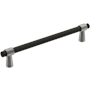 Amerock Mergence 6-5/16 Inch Center to Center Bar Cabinet Pull Matte Black / Satin Nickel