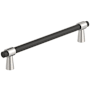 Amerock Mergence 6-5/16 Inch Center to Center Bar Cabinet Pull Matte Black / Polished Nickel