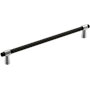 Amerock Mergence 8-13/16 Inch Center to Center Bar Cabinet Pull Matte Black / Polished Chrome