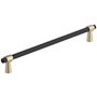 Amerock Mergence 8-13/16 Inch Center to Center Bar Cabinet Pull Matte Black / Golden Champagne