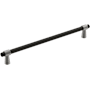 Amerock Mergence 8-13/16 Inch Center to Center Bar Cabinet Pull Matte Black / Satin Nickel