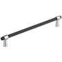 Amerock Mergence 8-13/16 Inch Center to Center Bar Cabinet Pull Matte Black / Polished Nickel