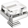 Amerock Glacio 1-3/8 Inch Square Cabinet Knob Clear / Polished Chrome