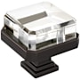 Amerock Glacio 1-3/8 Inch Square Cabinet Knob Clear / Oil Rubbed Bronze