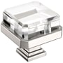 Amerock Glacio 1-3/8 Inch Square Cabinet Knob Clear / Polished Nickel