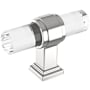 Amerock Glacio 9/16 Inch Bar Cabinet Knob Clear / Polished Chrome
