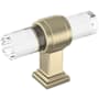 Amerock Glacio 9/16 Inch Bar Cabinet Knob Clear / Golden Champagne