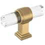 Amerock Glacio 9/16 Inch Bar Cabinet Knob Clear / Champagne Bronze