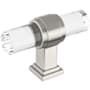 Amerock Glacio 9/16 Inch Bar Cabinet Knob Clear / Satin Nickel