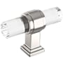 Amerock Glacio 9/16 Inch Bar Cabinet Knob Clear / Polished Nickel