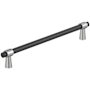 Amerock Mergence 7-9/16 Inch Center to Center Bar Cabinet Pull Matte Black / Polished Chrome