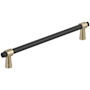 Amerock Mergence 7-9/16 Inch Center to Center Bar Cabinet Pull Matte Black / Golden Champagne