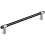 Amerock Mergence 7-9/16 Inch Center to Center Bar Cabinet Pull Matte Black / Satin Nickel