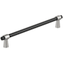 Amerock Mergence 7-9/16 Inch Center to Center Bar Cabinet Pull Matte Black / Polished Nickel