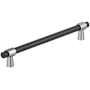 Amerock Mergence 12 Inch Center to Center Bar Cabinet Pull Matte Black / Polished Chrome
