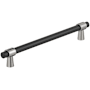 Amerock Mergence 12 Inch Center to Center Bar Cabinet Pull Matte Black / Polished Nickel