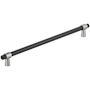 Amerock Mergence 18 Inch Center to Center Bar Cabinet Pull Matte Black / Satin Nickel