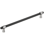 Amerock Mergence 18 Inch Center to Center Bar Cabinet Pull Matte Black / Polished Nickel