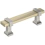 Amerock Overton 3 Inch Center to Center Bar Cabinet Pull Golden Champagne / Satin Nickel