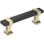Amerock Overton 3 Inch Center to Center Bar Cabinet Pull Brushed Matte Black / Golden Champagne