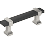 Amerock Overton 3 Inch Center to Center Bar Cabinet Pull Brushed Matte Black / Satin Nickel