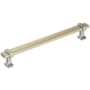 Amerock Overton 7-9/16 Inch Center to Center Bar Cabinet Pull Golden Champagne / Satin Nickel
