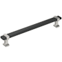 Amerock Overton 7-9/16 Inch Center to Center Bar Cabinet Pull Brushed Matte Black / Satin Nickel