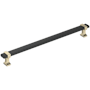 Amerock Overton 10-1/16 Inch Center to Center Bar Cabinet Pull Brushed Matte Black / Golden Champagne