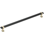 Amerock Overton 12-5/8 Inch Center to Center Bar Cabinet Pull Brushed Matte Black / Golden Champagne
