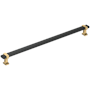 Amerock Overton 12-5/8 Inch Center to Center Bar Cabinet Pull Brushed Matte Black / Champagne Bronze