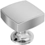Amerock Everett 1-1/4 Inch Square Cabinet Knob Polished Chrome