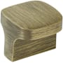 Amerock Hampden 1-1/4 Inch Square Cabinet Knob Antique Brushed Matte Brass