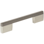 Amerock Claremont 6-5/16 Inch Center to Center Bar Cabinet Pull Silver Champagne / Brushed Black Nickel