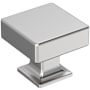 Amerock Lintel 1-1/4 Inch Square Cabinet Knob Polished Chrome