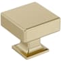 Amerock Lintel 1-1/4 Inch Square Cabinet Knob Golden Champagne