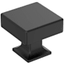 Amerock Lintel 1-1/4 Inch Square Cabinet Knob Matte Black