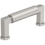 Amerock Balon 3 Inch Center to Center Smooth Handle Cabinet Pull Satin Nickel