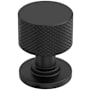 Amerock Balata 1 Inch Knurled Mushroom Cabinet Knob Matte Black
