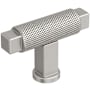 Amerock Balata 9/16 Inch Knurled Bar Cabinet Knob Satin Nickel