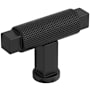 Amerock Balata 9/16 Inch Knurled Bar Cabinet Knob Matte Black