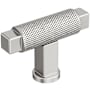 Amerock Balata 9/16 Inch Knurled Bar Cabinet Knob Polished Nickel