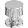 Amerock Balata 1-1/8 Inch Knurled Mushroom Cabinet Knob Polished Chrome