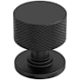 Amerock Balata 1-1/8 Inch Knurled Mushroom Cabinet Knob Matte Black