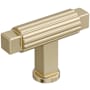 Amerock Ballard 9/16 Inch Fluted Bar Cabinet Knob Golden Champagne