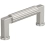 Amerock Ballard 3 Inch Center to Center Fluted Handle Cabinet Pull Satin Nickel