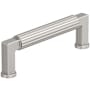 Amerock Ballard 3-3/4 Inch Center to Center Fluted Handle Cabinet Pull Satin Nickel