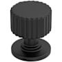Amerock Ballard 1-1/8 Inch Fluted Mushroom Cabinet Knob Matte Black