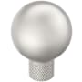 Amerock Collet 1-1/8 Inch Knurled Round Cabinet Knob Satin Nickel